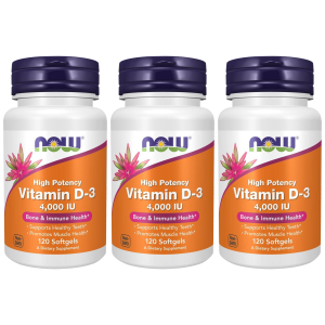 NOW Vitamin D3 4000IU - 3x 120softgelsZysk od 30zł do 40zł
