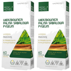 MEDICA HERBS - Wierzbownica Palma Sabałowa Pygeum - 2x 60caps.Zysk od 20zł do 30zł