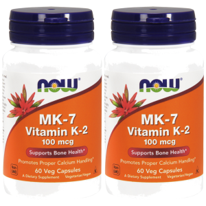 NOW Vitamin K-2 MK7 100mcg - 2x 60vegcapsZysk od 30zł do 40zł
