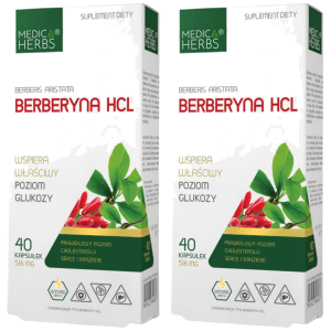 MEDICA HERBS - Berberyna HCL 500mg - 2x 40caps.Zysk od 20zł do 30zł