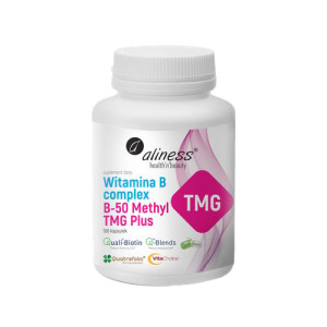 ALINESS Witamina B Complex B-50 Methyl TMG PLUS - 100vcaps.