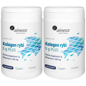 ALINESS - Kolagen Rybi 5g Plus Siarka OptiMSM - 157,5g x2