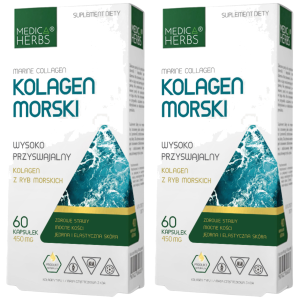 MEDICA HERBS - Kolagen Morski 450mg - 2x 60caps.Zysk od 10zł do 20zł