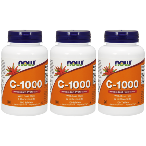 NOW Vitamin C-1000 with Rose Hips & Bioflavonoids - 3x 100tabsZysk od 30zł do 40zł