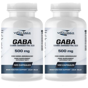 VITALMAX - GABA 500mg - 2x 120caps.Zysk od 10zł do 20zł
