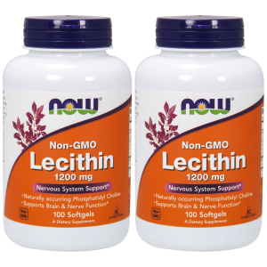NOW Lecithin - 2x 100softgelsStymulanty i neurotransmitery