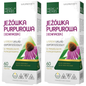 MEDICA HERBS - Jeżówka Purpurowa 420mg (Echinacea) - 2x 60caps.Zysk od 10zł do 20zł
