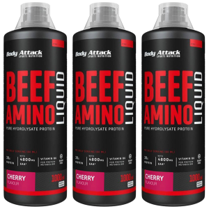 BODY ATTACK Beef Amino Liquid - 3x 1000mlZysk od 100zł do 120zł