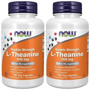 NOW - L-Theanine 200mg - 2x 120vcaps.Zysk od 70zł do 80zł