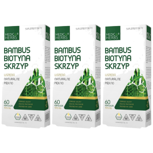 MEDICA HERBS - Bambus Biotyna Skrzyp - 3x 60caps.Zysk od 10zł do 20zł