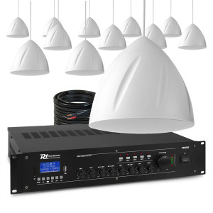 Zestaw białych głośników wiszących 12 x 5.25" PDS40W z wzmacniaczem