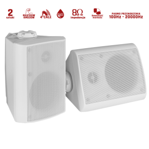 Zestaw kolumn zewnętrznych 4" 100W PD BGO40 białe