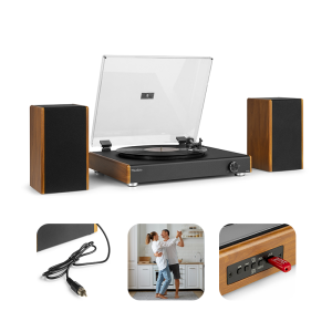 Gramofon z głośnikami RP335 Vintage brązowy Audizio