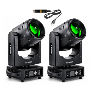 Zestaw: 2 x Głowa ruchoma LB300 Beam 300W LED Lucendi+ interfejs DMX z oprogramowaniem i fixturą