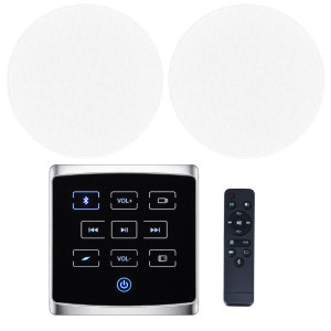 Nagłośnienie sufitowe do restauracji SPA biura domu głośnik sufitowy 2x 6,5'' wzmacniacz bluetooth czarny