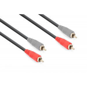 Kabel 2 x RCA męski - 2 x RCA męski 1.5m Vonyx