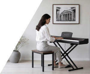 Pianino cyfrowe dynamiczne CANZONA czarne Mielczewski+ pokrowiec