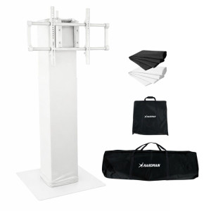 Biały totem 100-175cm PTS25W-TV tower z akcesoriami