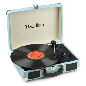 Gramofon w walizce z BT In/Out RP116BL Audizio niebieski