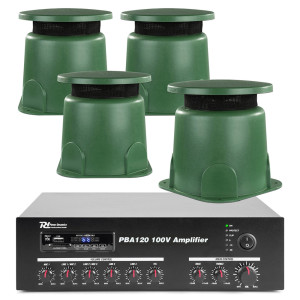 Zestaw odpornych na pogodę głośników ogrodowych 4 x 5.25" GS530 z wzmacniaczem 24V