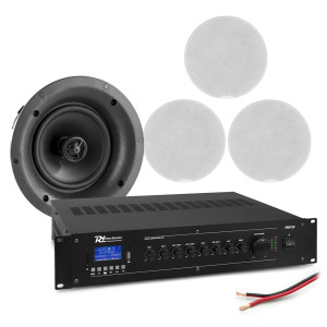 Profesjonalny system głośników sufitowych 4 x 6.5" FCS6 z wzmacniaczem bluetooth