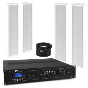 System zewnętrznych głośników kolumnowych 4 x OCS5 50W 100V IPX4 z wzmacniaczem