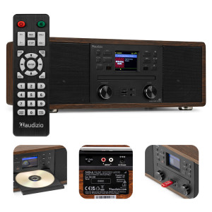 Radioodtwarzacz Avola CD/Bluetooth/DAB+/WIFI brązowo-czarny Audizio