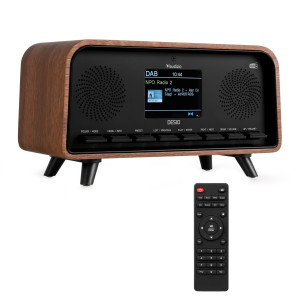 Radio DAB+ i FM w stylu retro Desio ciemne drewno Audizio
