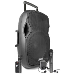 Kolumna mobilna z mikrofonami 800W Vonyx AP1500PA 15"