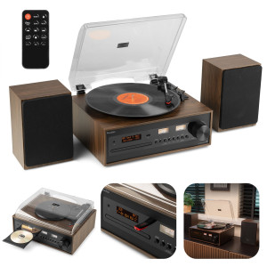 Gramofon retro Boston CD USB radio DAB głośniki Audizio