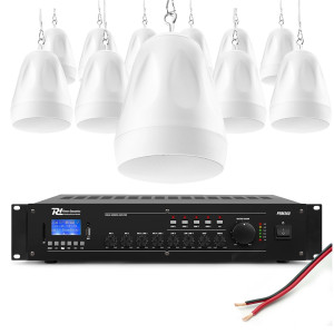 Zestaw głośników wiszących 12 x 6.5" PDS65W biały + wzmacniaczem PRM360