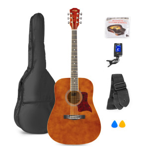 Zestaw: Gitara akustyczna Max Solojam Western ciemny naturalny+ akcesoria