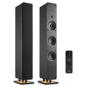 Zestaw kolumn podłogowych aktywnych 1320 W radio DAB, FM ARCO czarny Audizio