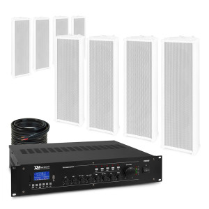 System zewnętrznych głośników 8 x OCS3 30W 100V IPX4 z wzmacniaczem PRM360