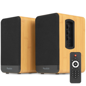 Aktywny zestaw głośników półkowych 80W BT bambusowy BS10 Audizio