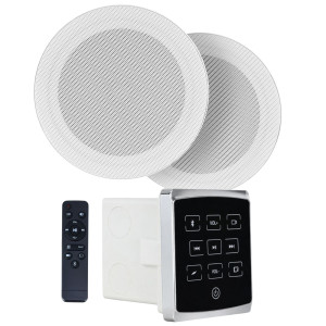 Zestaw nagłośnienia do łazienki sauny siłowni bluetooth panel czarny Audioport