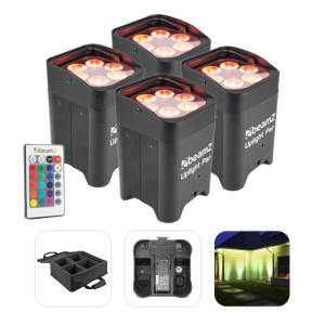 Zestaw BeamZ Uplight z 4 oświetlaczami BBP96 na baterie i dedykowanym case