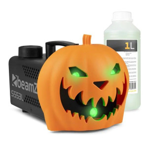 Zestaw Imprezowy: Wytwornica dymu LED z dyniową głową na imprezy tematyczne + płyn do dymu 1l Dekoracja Ozdoby Halloween