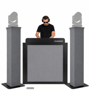 Zestaw dla DJa: Stół DJ + 2 x Tower pokrowce lycry czarna biała szara Hardman