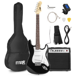 Zestaw: Gitara elektryczna Gigkit Max czarna+ wzmacniacz+ akcesoria