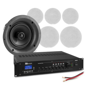 Profesjonalny system głośników sufitowych 6 x 8" FCS8 z wzmacniaczem bluetooth