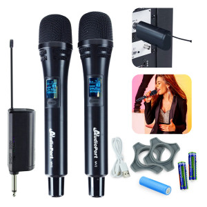 Zestaw 2 mikrofonów bezprzewodowych dorecznych UHF z odbiornikiem Audioport MV2