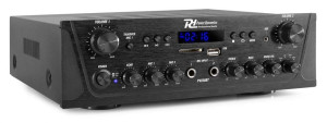 Wzmacniacz audio PV220BT 2 strefowy 100W USB SD BT FM LED pilot Power Dynamics