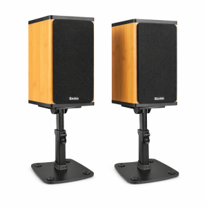 Zestaw aktywnych głośników półkowych z baterią i statywami