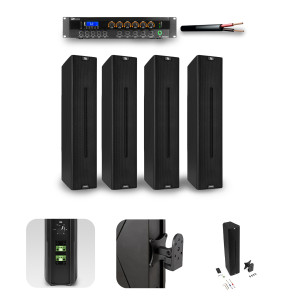 Zestaw nagłośnienia kolumnowego 100V Power Dynamics czarny