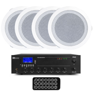 Nagłośnienie sufitowe 4x 5'' 6W/100V + wzmacniacz bluetooth