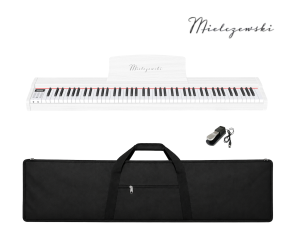 Pianino cyfrowe dynamiczne TIENTO białe Mielczewski+ dedykowany pokrowiec