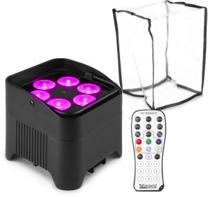 Oświetlacz Bateryjny LED Uplight BBP96S Par 6x12W RGBWA-UV z bezprzewodowym DMX i osłoną przeciwdeszczową