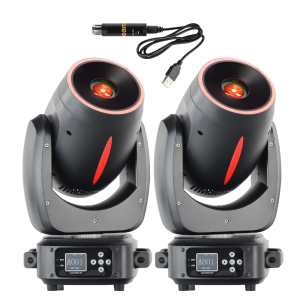 Zestaw 2 x głowa ruchoma 120W Spot Ring Lucendi+ interfejs DMX z Fixturą