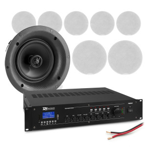 Profesjonalny system głośników sufitowych 8 x 8" FCS8 z wzmacniaczem bluetooth